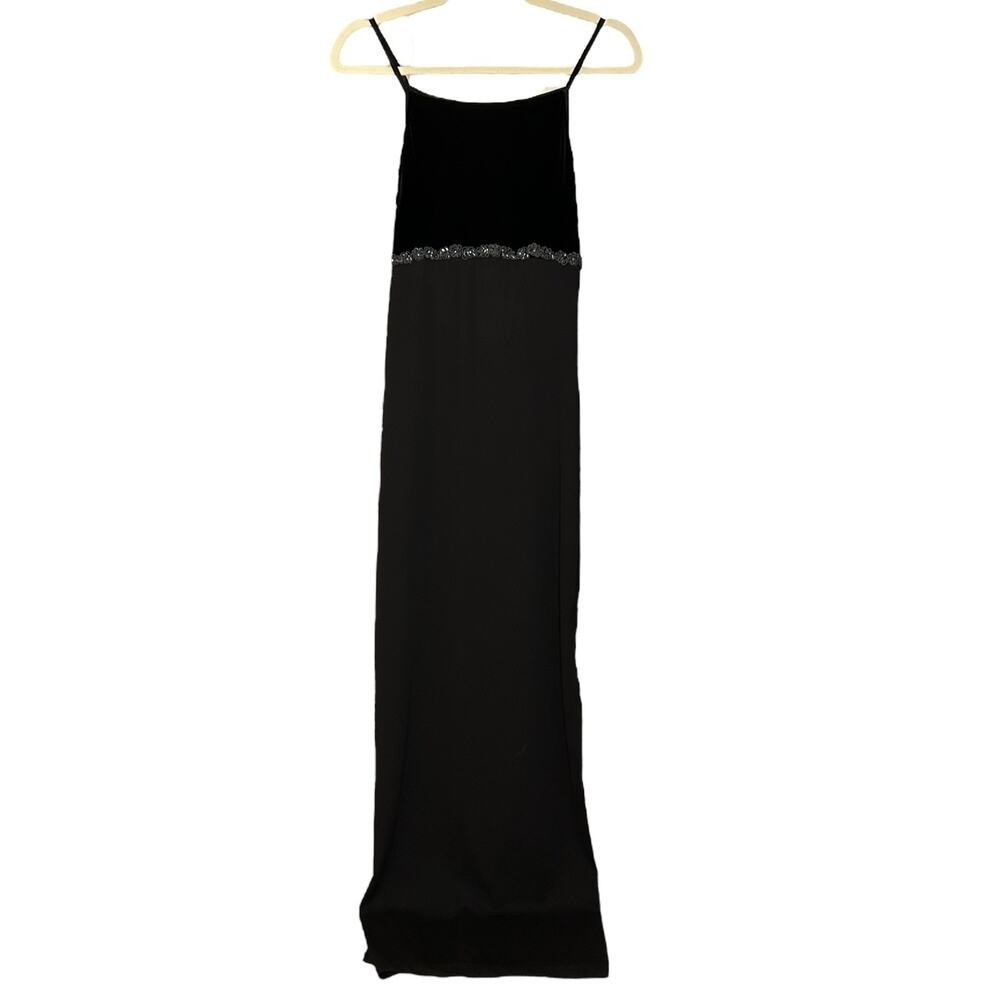 Vintage Black Embellished Formal Dress Size M